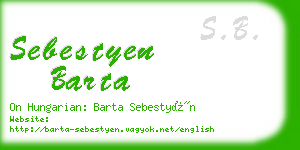 sebestyen barta business card